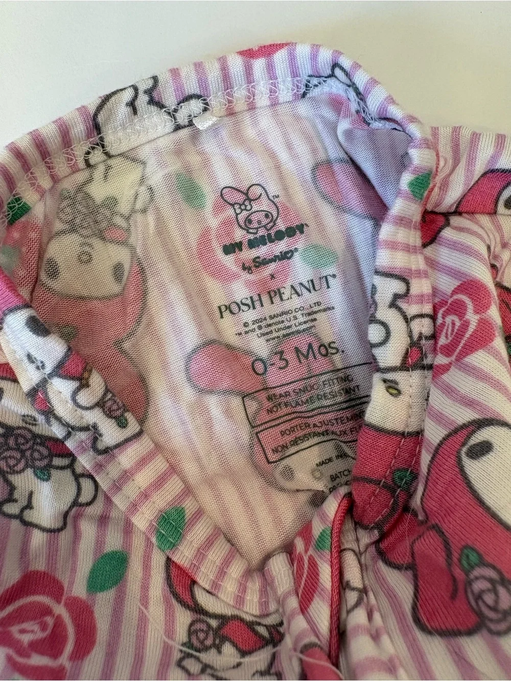 Posh Peanut My Melody Sanrio Zippy Pajama 0-3 Months
